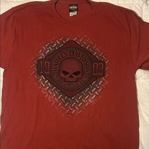Harley-Davidson Men's Red Skull Tee